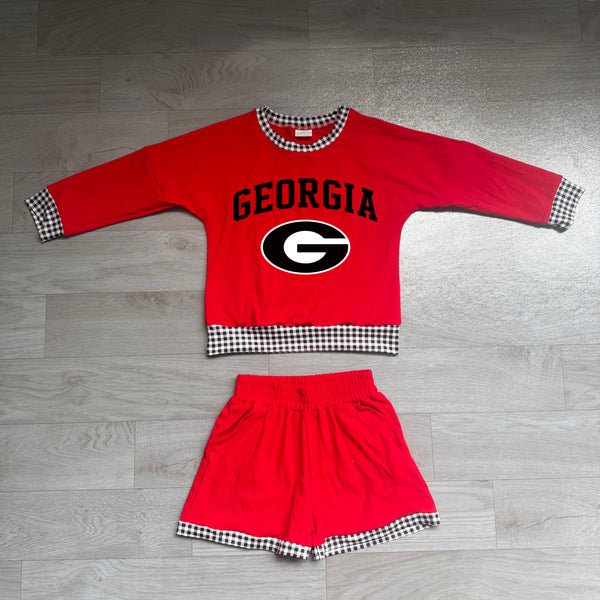 no MOQ GLS0168 cotton+vinyl pre-order  toddler boy clothes state boy winter shorts set-real pic 2026.7.29
