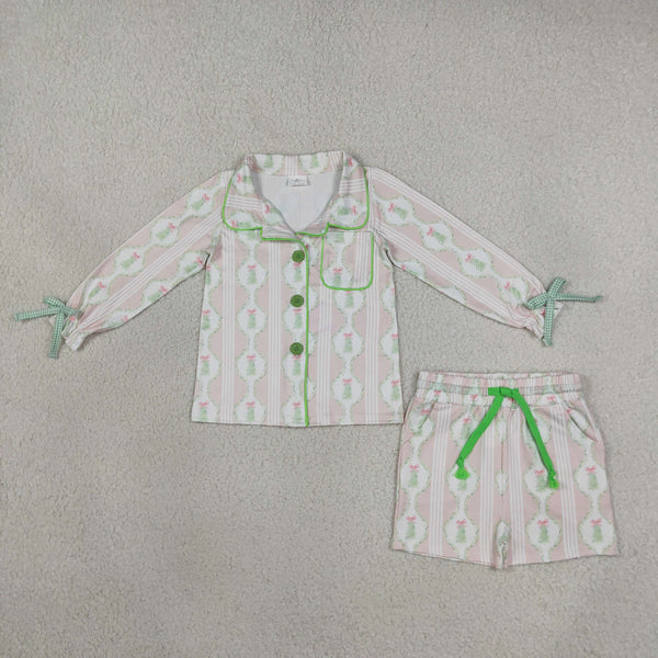 RTS GLS0171 toddler girl clothes geometric print long sleeve shorts outfit