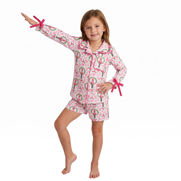 RTS GLS0173 baby girl christmas wreath print long sleeve top short outfit