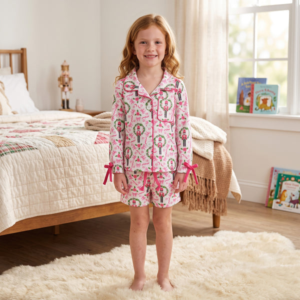 RTS GLS0173 baby girl christmas wreath print long sleeve top short outfit