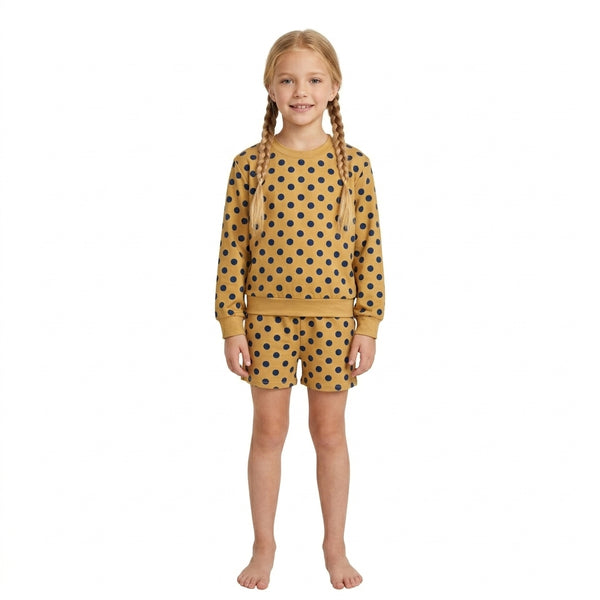 RTS GLS0205 polka dot bundle toddler girl clothes long sleeve shorts outfit winter clothes