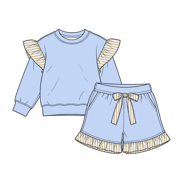MOQ：5pcs GLS0216 pre-order  toddler girl clothes cotton girl winter shorts set 2026.8.15