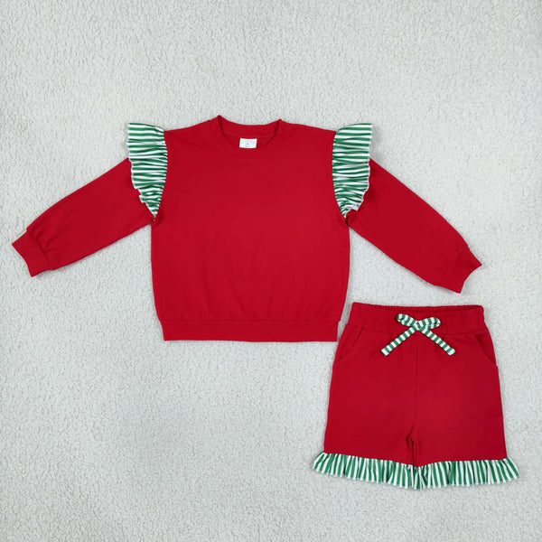 RTS GLS0217 toddler girl clothes cotton girl winter shorts set