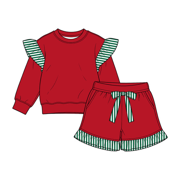 MOQ：5pcs GLS0217 pre-order  toddler girl clothes cotton girl winter shorts set 2026.8.15