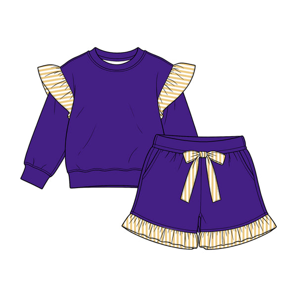 MOQ：5pcs GLS0219 pre-order  toddler girl clothes cotton girl winter shorts set 2026.8.15