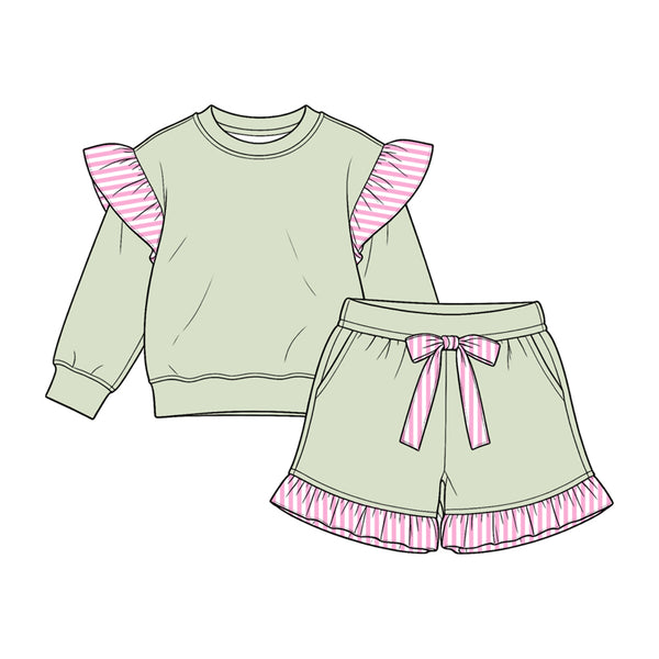 MOQ：5pcs GLS0220  pre-order  toddler girl clothes cotton girl winter shorts set 2026.8.15