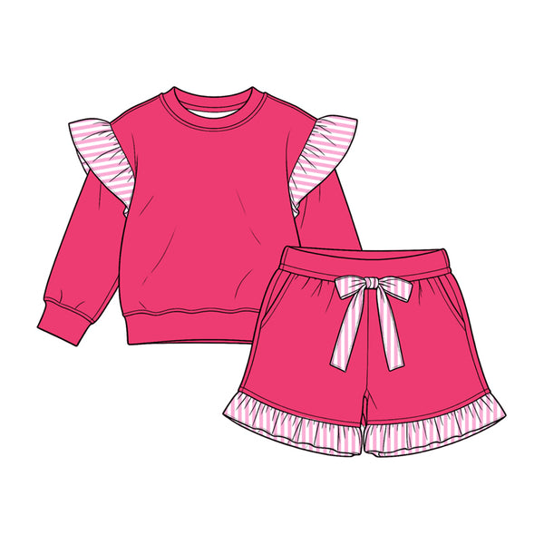 MOQ：5pcs GLS0221  pre-order  toddler girl clothes cotton girl winter shorts set 2026.8.15