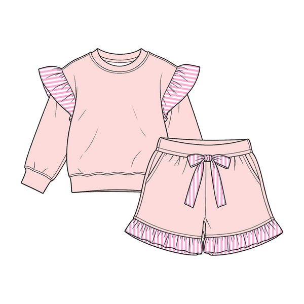 MOQ：5pcs GLS0222  pre-order  toddler girl clothes cotton girl winter shorts set 2026.8.15