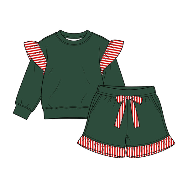 MOQ：5pcs GLS0223 pre-order  toddler girl clothes cotton girl winter shorts set 2026.8.15