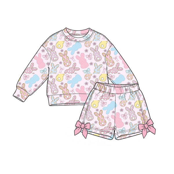 MOQ:5 pcs pre-order Each Style Easter Bunny Girls Shorts Set-2026.8.28