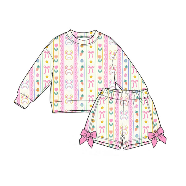 MOQ:5 pcs pre-order Each Style Easter Bunny Girls Shorts Set-2026.8.28
