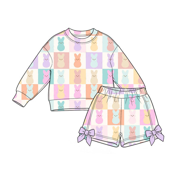 MOQ:5 pcs pre-order Each Style Easter Bunny Girls Shorts Set-2026.8.28