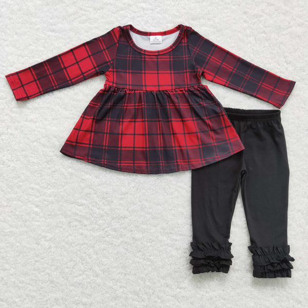 GLP0330 baby girl clothes red plaid winter christmas outfits