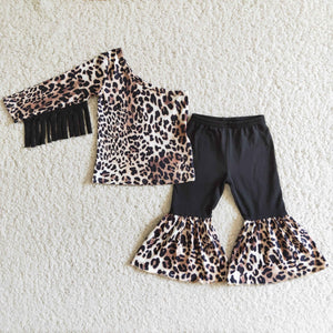 6 B1-20 toddler girl clothes tassel long sleeve leopard winter outfit-promotion 2023.11.11