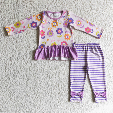 GLP0225 RTS girls boutique outfits purple floral winter outfits-promotion 2024.8.24 $5.5