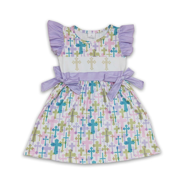 GSD0190 baby girl clothes cross easter dress