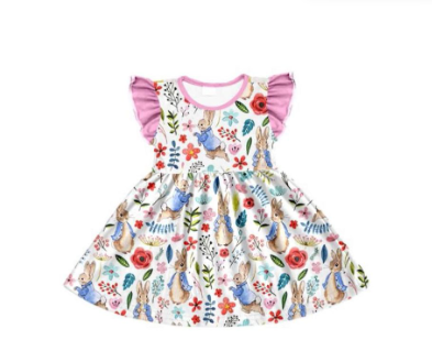 GSD0229 baby girl clothes bunny easter dress