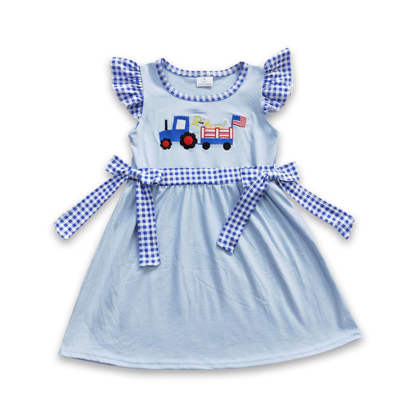 GSD0279 toddler girl clothes 4th of july embroidery patriotic girl dress