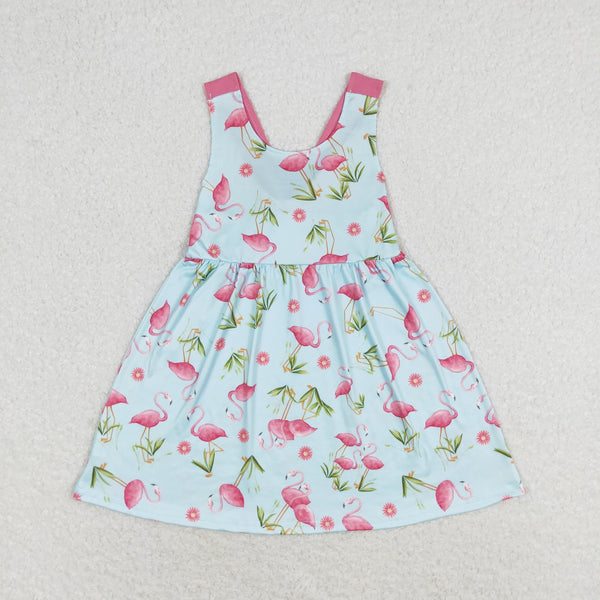 GSD0693 RTS baby girl clothes girl flamingo summer dress
