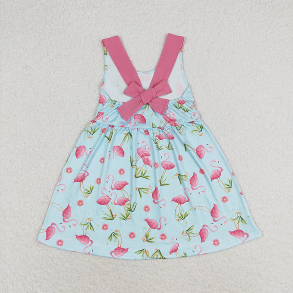 GSD0693 RTS baby girl clothes girl flamingo summer dress