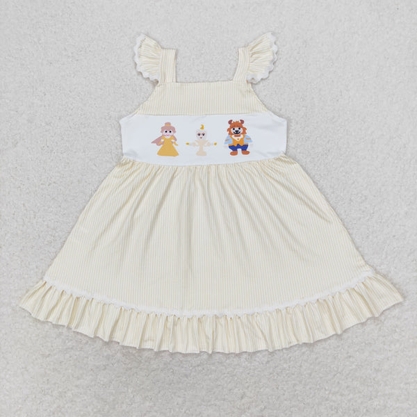 GSD0695 RTS baby girl clothes girl cartoon summer dress print