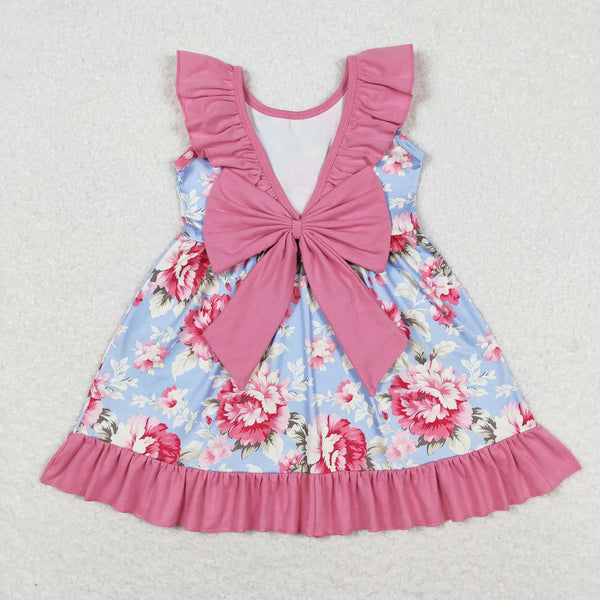 GSD0723 RTS baby girl clothes flower floral girl summer dress
