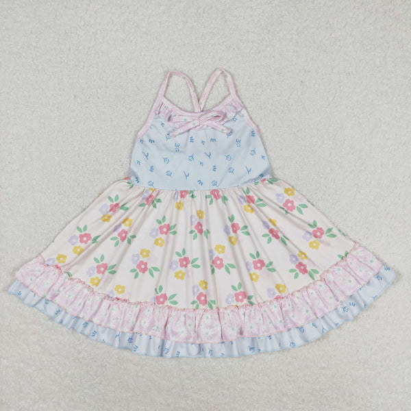 GSD0882 RTS toddler clothes floral baby girl summer dress