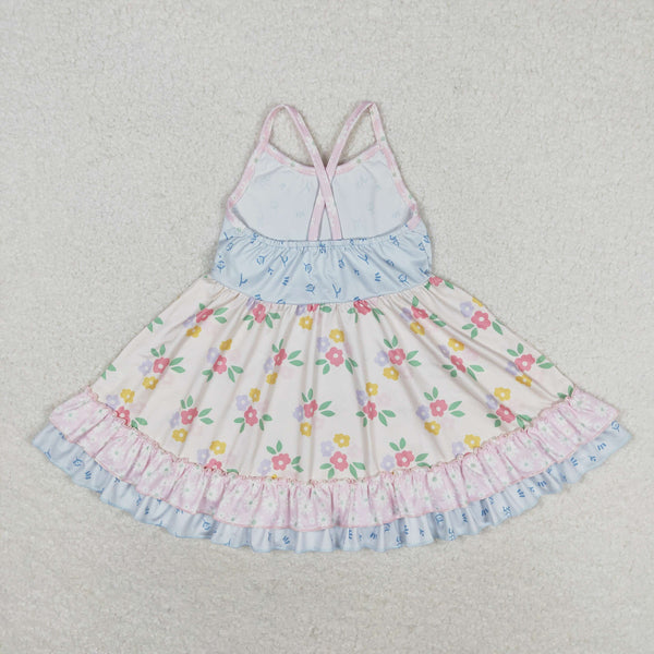 GSD0882 RTS toddler clothes floral baby girl summer dress