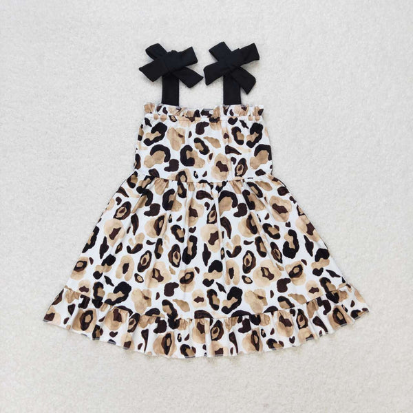 GSD0919 RTS  toddler clothes leopard print baby girl summer dress