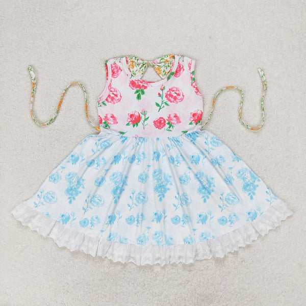 GSD0987 RTS toddler clothes roses floral baby girl summer dress