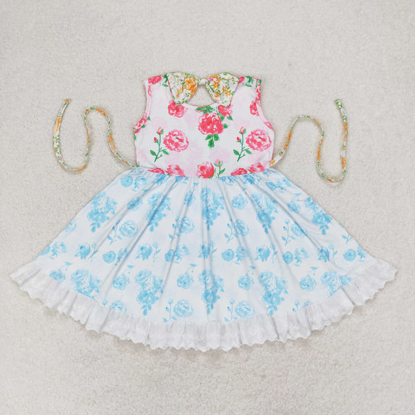 GSD0987 RTS toddler clothes roses floral baby girl summer dress