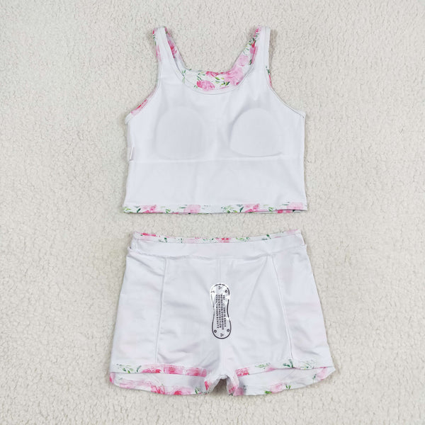 GSD0994 RTS baby girl clothes roses pink swim suit  toddler girl summer outfits