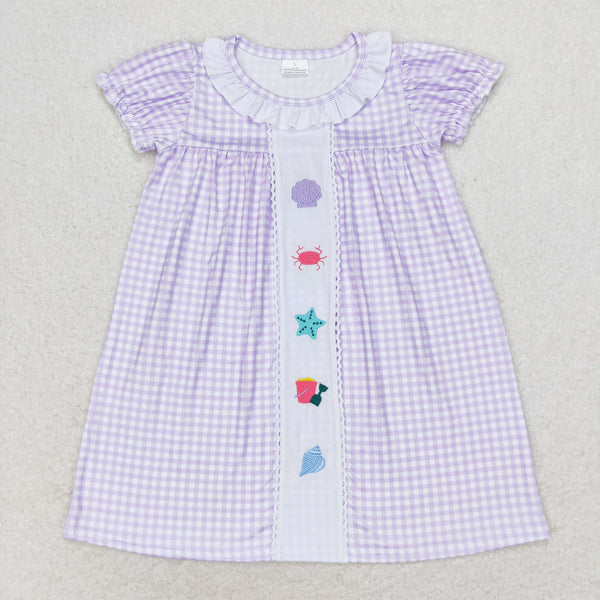 GSD1021 RTS toddler clothes shell baby girl summer dress embroidery