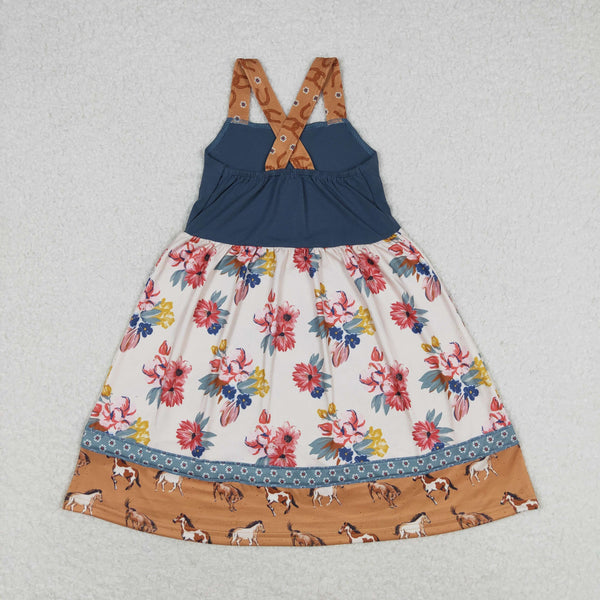 GSD1035 RTS toddler clothes horse floral baby girl summer dress