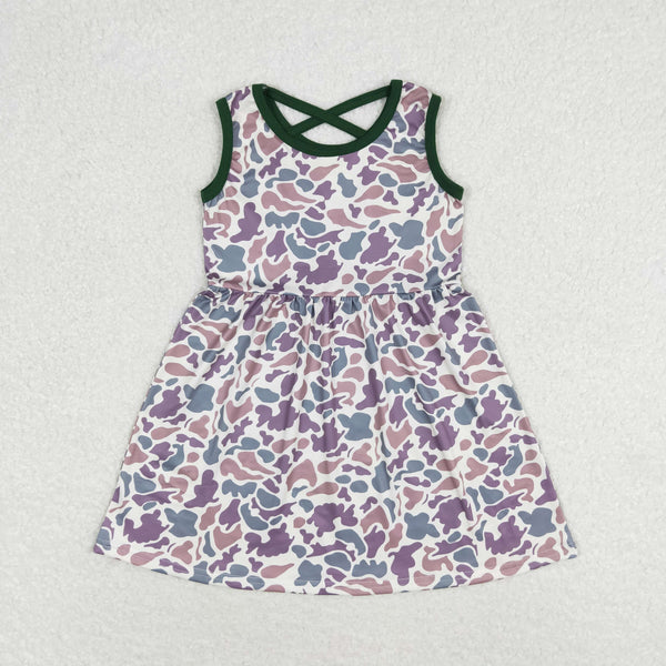 GSD1042 RTS toddler clothes camouflage sleeveless baby girl summer dress