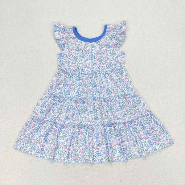GSD1043 RTS toddler clothes floral ruffles baby girl summer dress