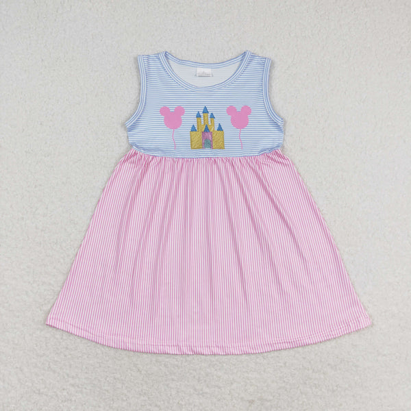 GSD1052 RTS  baby girl clothes sleeveless castle girl summer dress