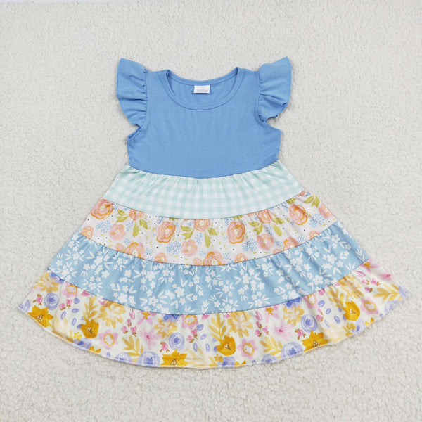 GSD1073 RTS toddler clothes flower baby girl summer dress