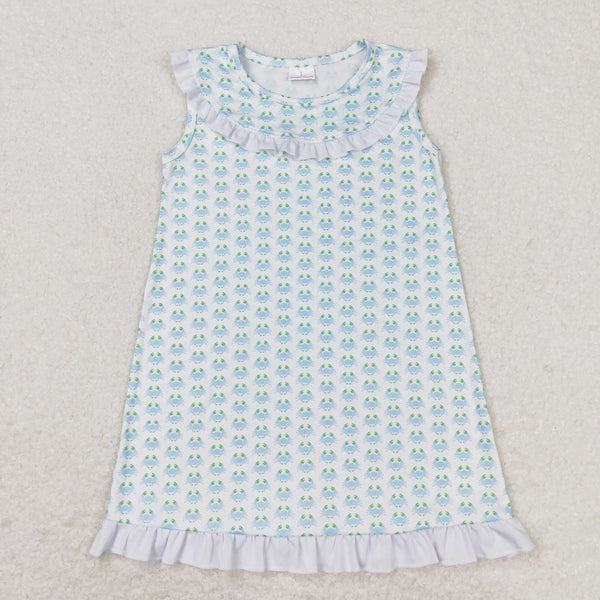 GSD1078 RTS toddler clothes crab baby girl summer dress