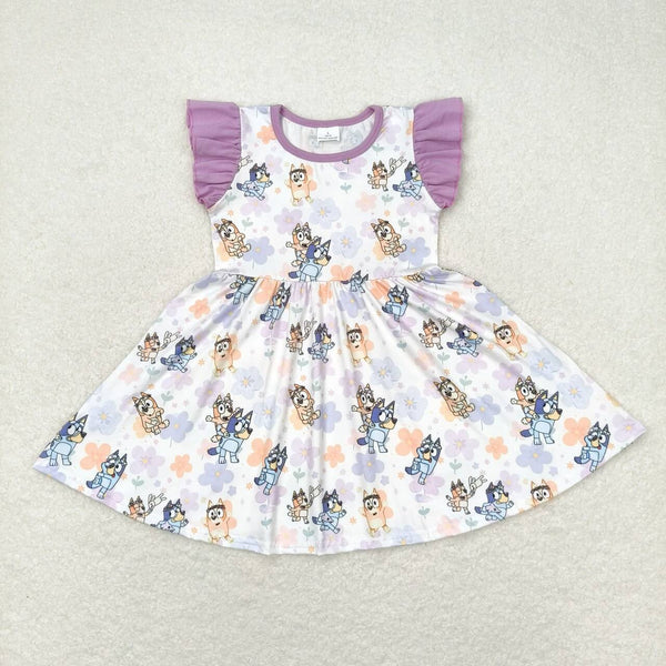 GSD1079 RTS toddler clothes cartoon dog baby girl summer dress