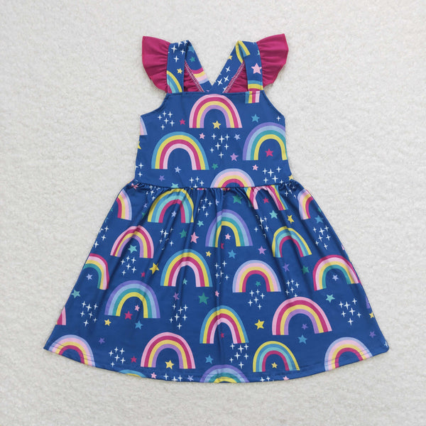 GSD1085 RTS toddler clothes rainbow baby girl summer dress