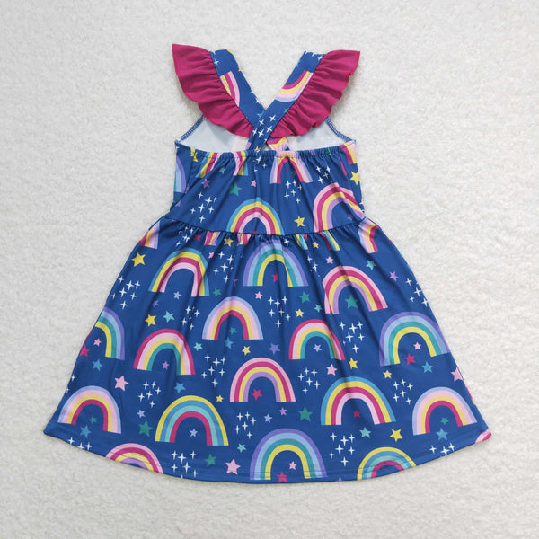GSD1085 RTS toddler clothes rainbow baby girl summer dress