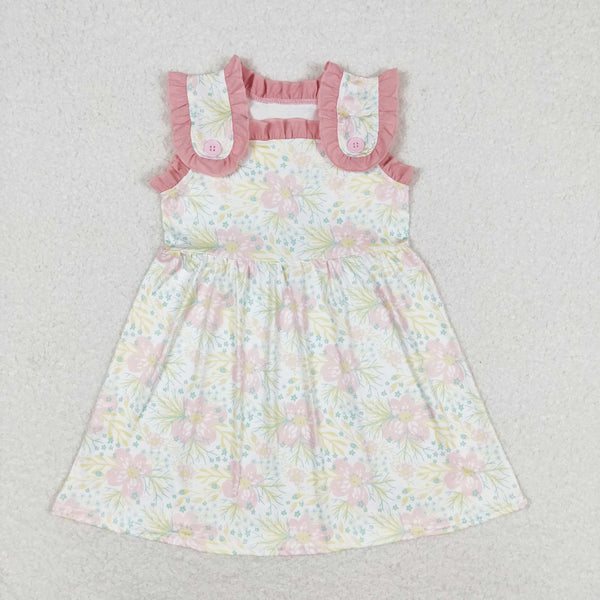 GSD1119 RTS toddler clothes yellow floral baby girl summer dress