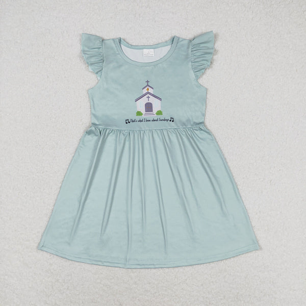 GSD1156 RTS toddler clothes cross church baby girl summer dress