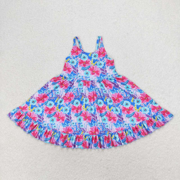 GSD1226 RTS baby girl clothes flower toddler girl summer dress
