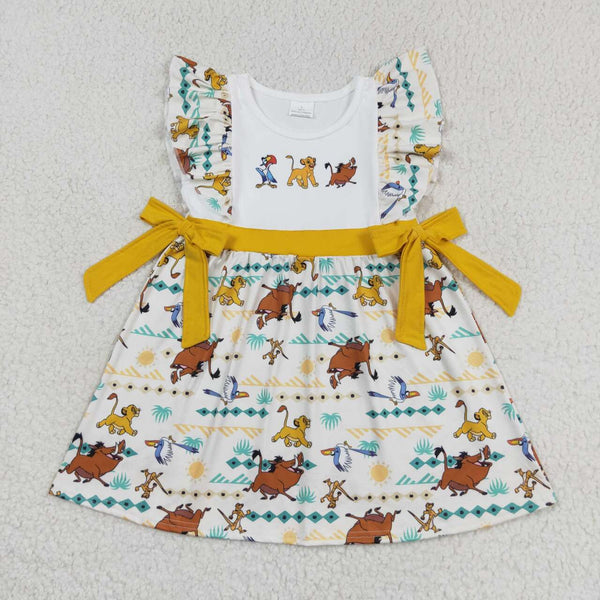 GSD1270 RTS toddler clothes cartoon lion animal  baby girl summer dress