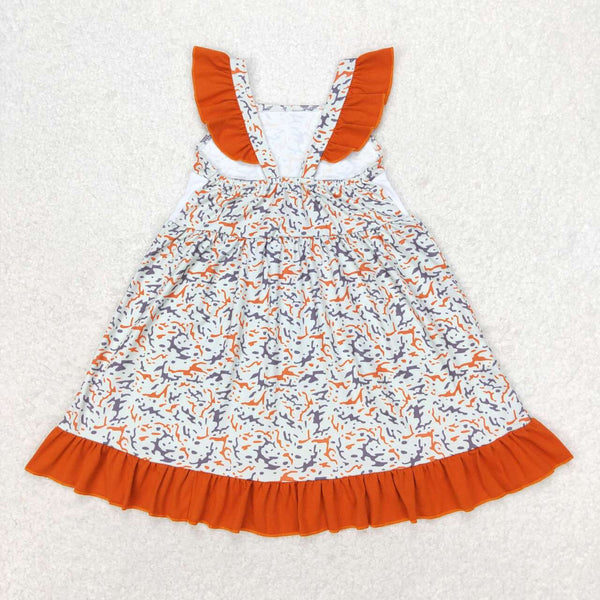 GSD1271 RTS toddler clothes embroidery mallard duck dress camouflage  baby girl summer dress