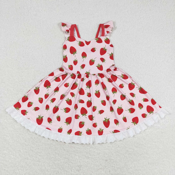 GSD1273 RTS toddler clothes strawberry baby girl summer dress