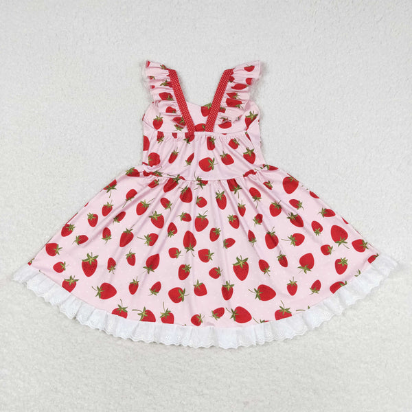 GSD1273 RTS toddler clothes strawberry baby girl summer dress