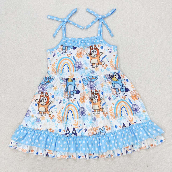 GSD1284 RTS toddler clothes cartoon dog baby girl summer dress